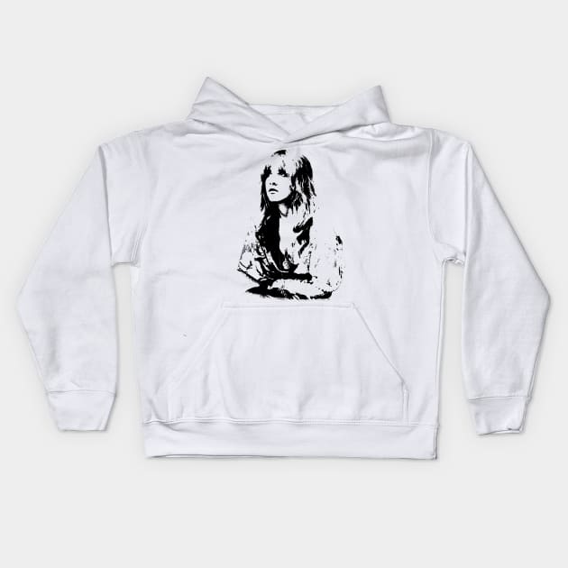 Stevie Nicks pop art portrait Kids Hoodie by phatvo